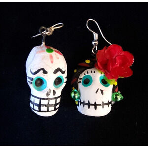 Women Dia de Muertos Day of the Dead Dangle Earrings Halloween Jewelry Fashion